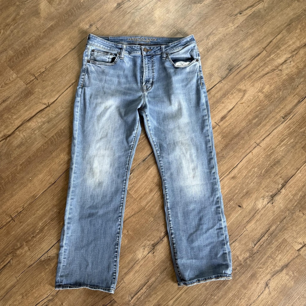 American Eagle Outfitters Jeans Mens 34x28 Blue Light Wash Straight Extreme Flex